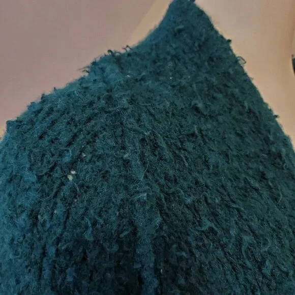 FP Free People Once In A Lifetime Cardigan Size S Frayed Green Longline Sweater - Picture 2 of 12